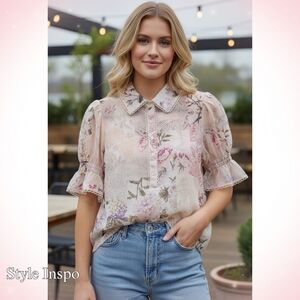 Floral Pink Blouse